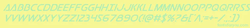 Postmasterital Font – Green Fonts on Yellow Background