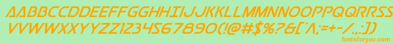 Postmasterital Font – Orange Fonts on Green Background