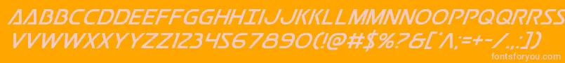 Postmasterital Font – Pink Fonts on Orange Background