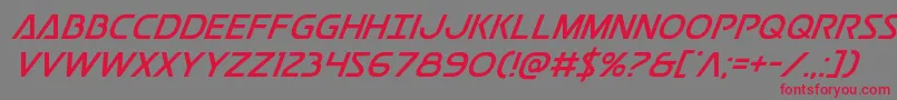 フォントPostmasterital – 赤い文字の灰色の背景