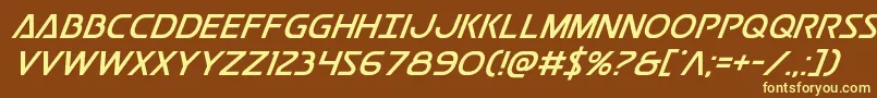 Postmasterital-fontti – keltaiset fontit ruskealla taustalla