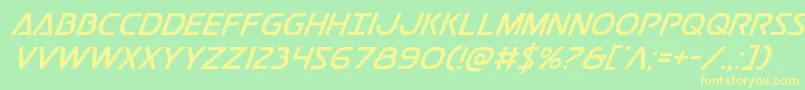 Шрифт Postmasterital – жёлтые шрифты на зелёном фоне