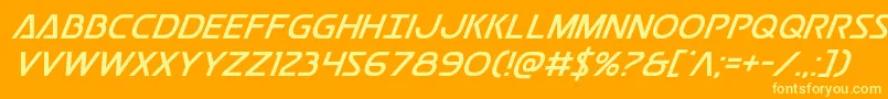 Czcionka Postmasterital – żółte czcionki na pomarańczowym tle