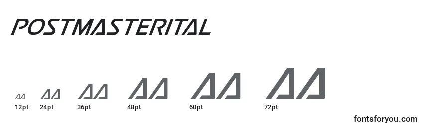 Tamaños de fuente Postmasterital