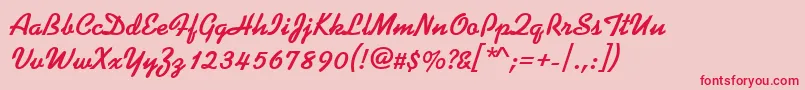 Koffeedbol Font – Red Fonts on Pink Background