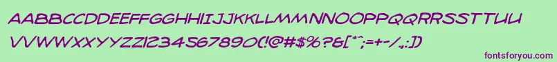 98bottlesital Font – Purple Fonts on Green Background