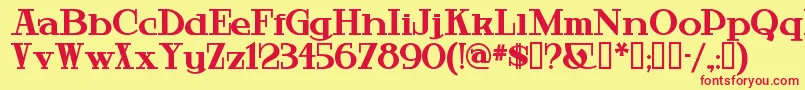 Hardlyworthit Font – Red Fonts on Yellow Background