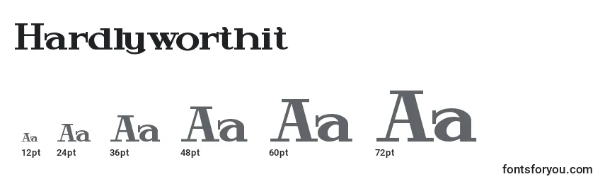 Hardlyworthit Font Sizes