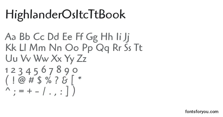 Fuente HighlanderOsItcTtBook - alfabeto, números, caracteres especiales