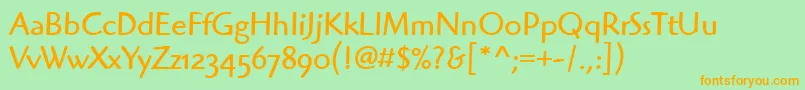 HighlanderOsItcTtBook Font – Orange Fonts on Green Background