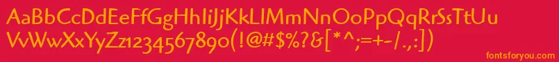 HighlanderOsItcTtBook Font – Orange Fonts on Red Background