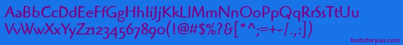 HighlanderOsItcTtBook Font – Purple Fonts on Blue Background