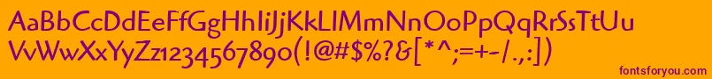 HighlanderOsItcTtBook Font – Purple Fonts on Orange Background