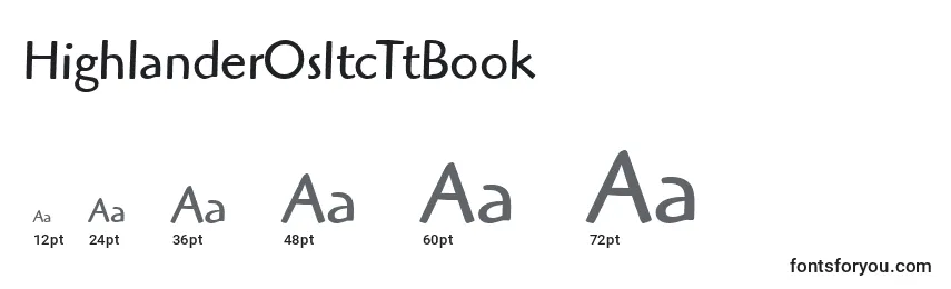 Размеры шрифта HighlanderOsItcTtBook