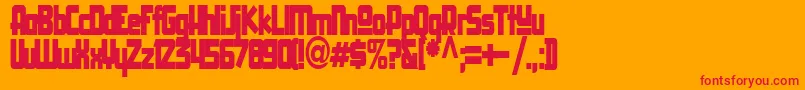 CreativityRegularTtstd Font – Red Fonts on Orange Background