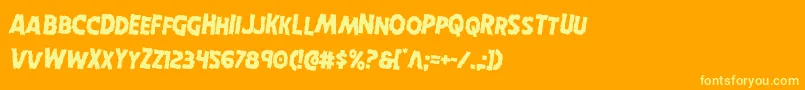 フォントHorroweenrotate2 – オレンジの背景に黄色の文字