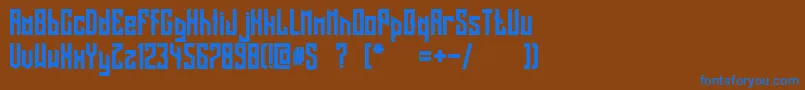 LongShot Font – Blue Fonts on Brown Background