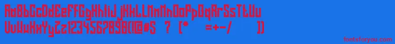 LongShot Font – Red Fonts on Blue Background