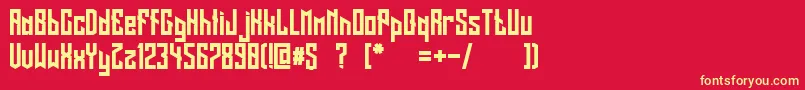LongShot Font – Yellow Fonts on Red Background