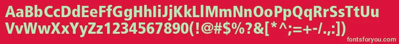 FrutigerltstdBlackcn Font – Green Fonts on Red Background