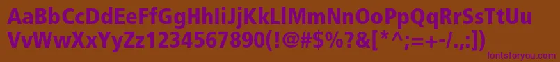 FrutigerltstdBlackcn Font – Purple Fonts on Brown Background