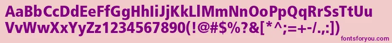 FrutigerltstdBlackcn Font – Purple Fonts on Pink Background