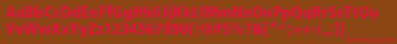 FrutigerltstdBlackcn Font – Red Fonts on Brown Background