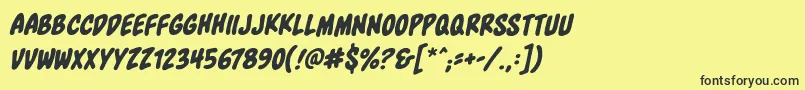 BlowholebbItal Font – Black Fonts on Yellow Background