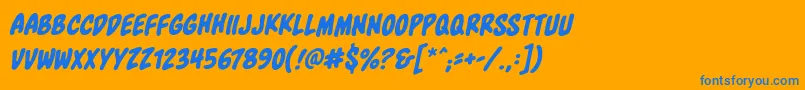 BlowholebbItal Font – Blue Fonts on Orange Background