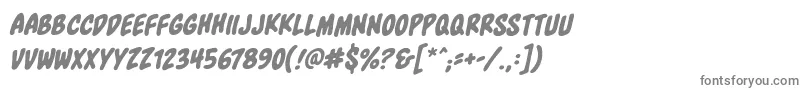 BlowholebbItal-fontti – harmaat kirjasimet valkoisella taustalla