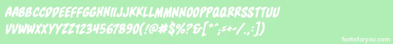 BlowholebbItal Font – White Fonts on Green Background