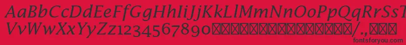 LucidamathstdItalic Font – Black Fonts on Red Background