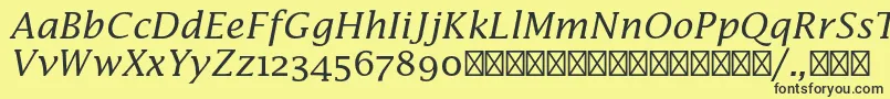 LucidamathstdItalic Font – Black Fonts on Yellow Background