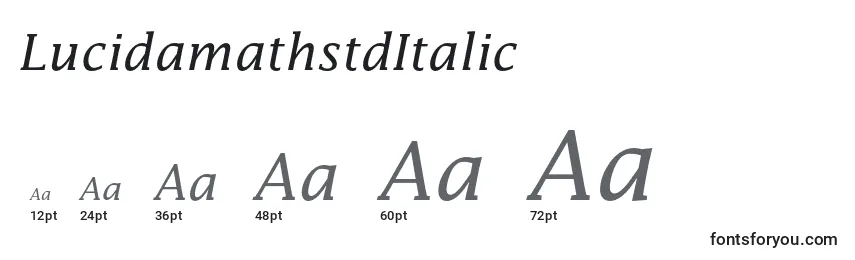 Размеры шрифта LucidamathstdItalic