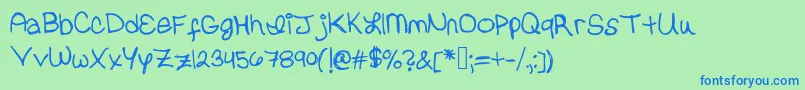 Erinvalerie Font – Blue Fonts on Green Background