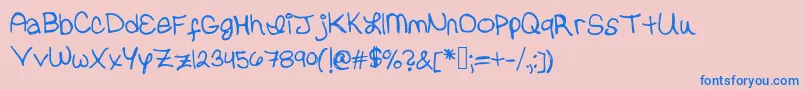 Czcionka Erinvalerie – niebieskie czcionki na różowym tle