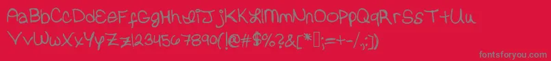 フォントErinvalerie – 赤い背景に灰色の文字