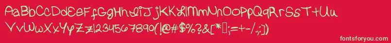 Erinvalerie Font – Green Fonts on Red Background