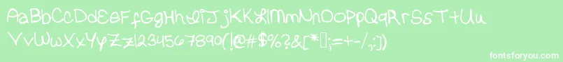 Erinvalerie Font – White Fonts on Green Background