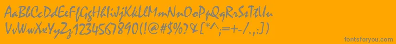 Casmira-Schriftart – Graue Schriften auf orangefarbenem Hintergrund