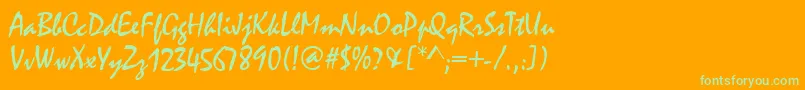 Casmira Font – Green Fonts on Orange Background