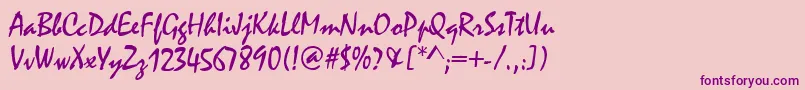 Casmira-Schriftart – Violette Schriften auf rosa Hintergrund