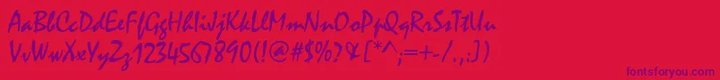 Casmira Font – Purple Fonts on Red Background