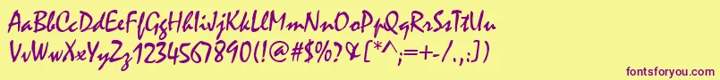 Casmira Font – Purple Fonts on Yellow Background