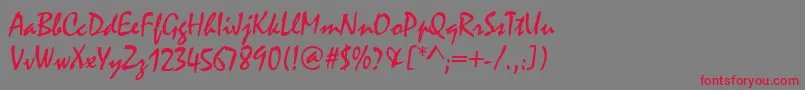 Casmira Font – Red Fonts on Gray Background