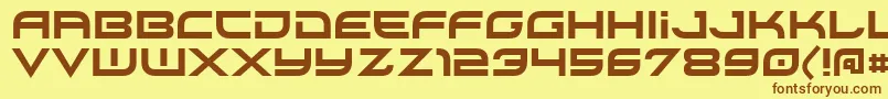 Xirod-fontti – ruskeat fontit keltaisella taustalla