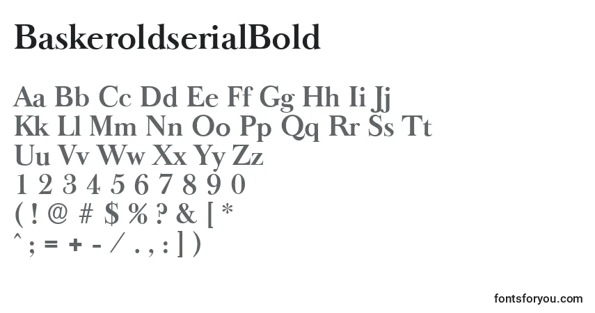 Schriftart BaskeroldserialBold – Alphabet, Zahlen, spezielle Symbole
