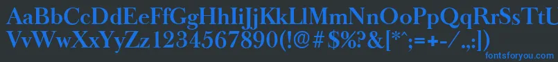 BaskeroldserialBold Font – Blue Fonts on Black Background