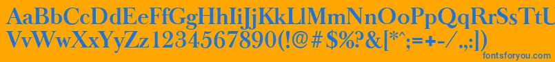 フォントBaskeroldserialBold – オレンジの背景に青い文字