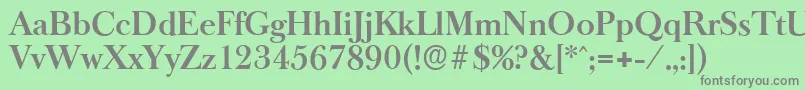 フォントBaskeroldserialBold – 緑の背景に灰色の文字